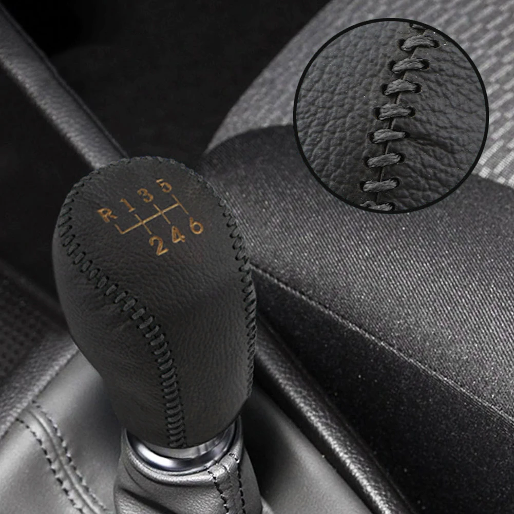 5/6 Speed Leather Gear Collars for Hyundai Elantra GT Accent Solaris Avante MD I30 MT Car Shift Knob Cover Case