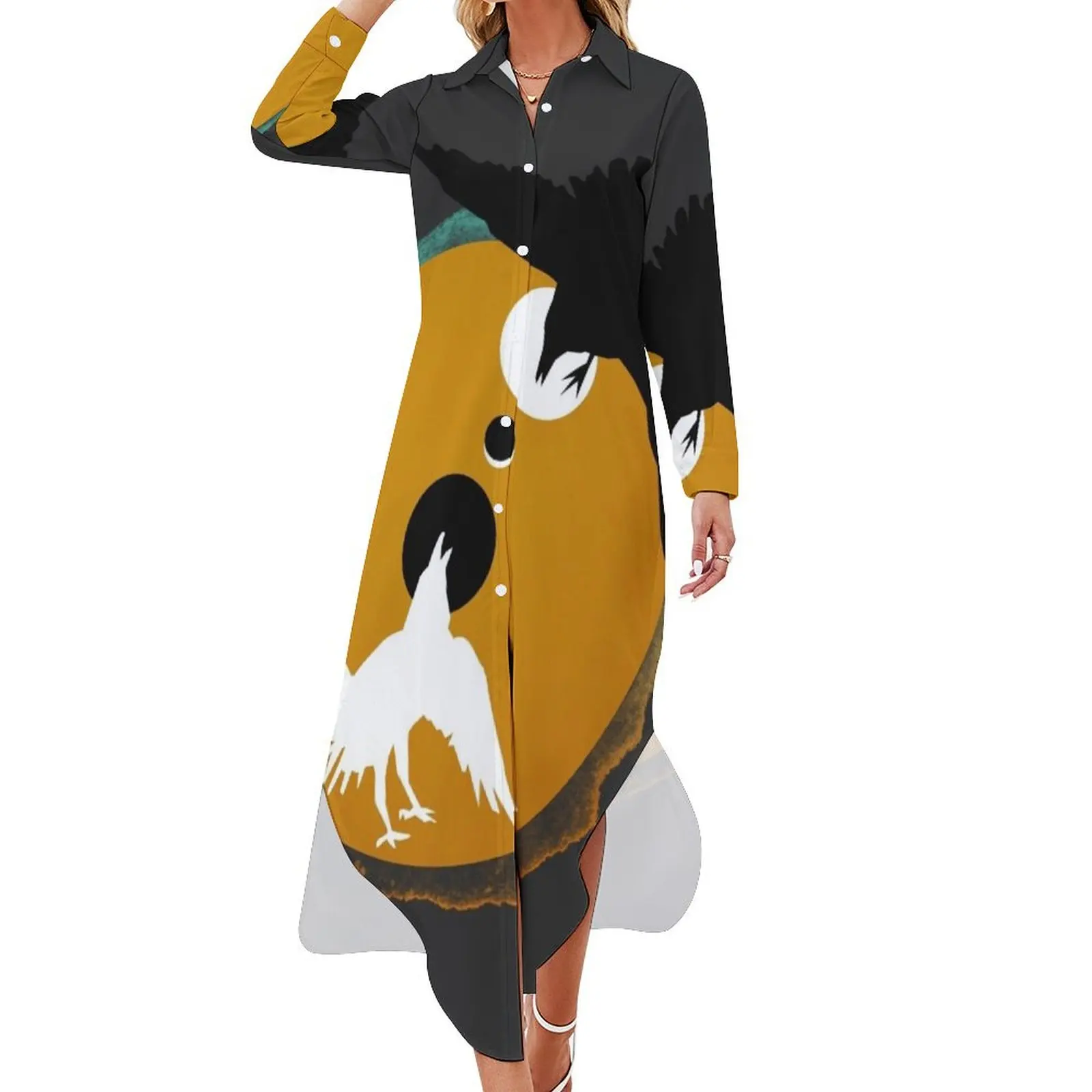 

Duality Long Sleeved Shirt Dress elegant dresses for women women's evening dresses 2024