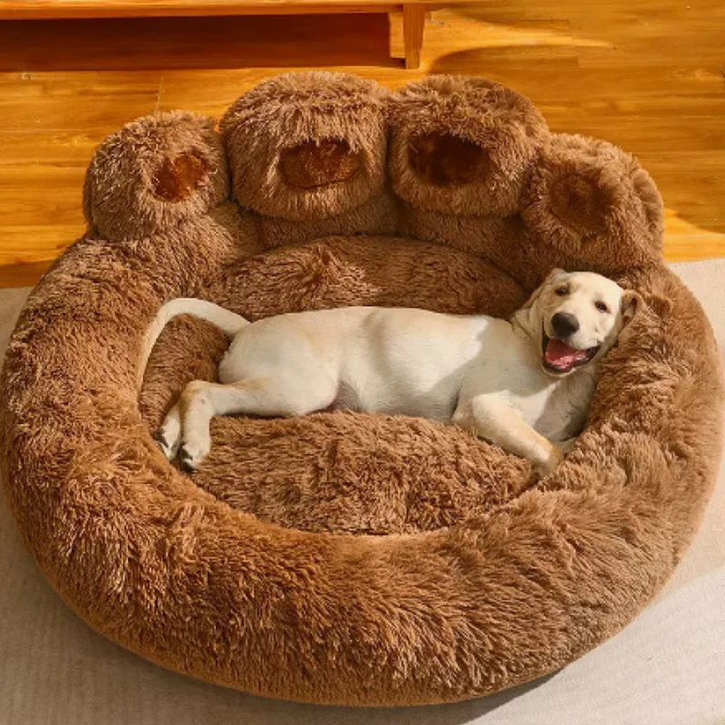 Comfy Pet Cat Dog Bed Soft Paw Shape Warm Cat Dog Bed Cushion Fluffy Dog Bed Cat Mat Deep Sleeping Warm Thickened Pet Supplies