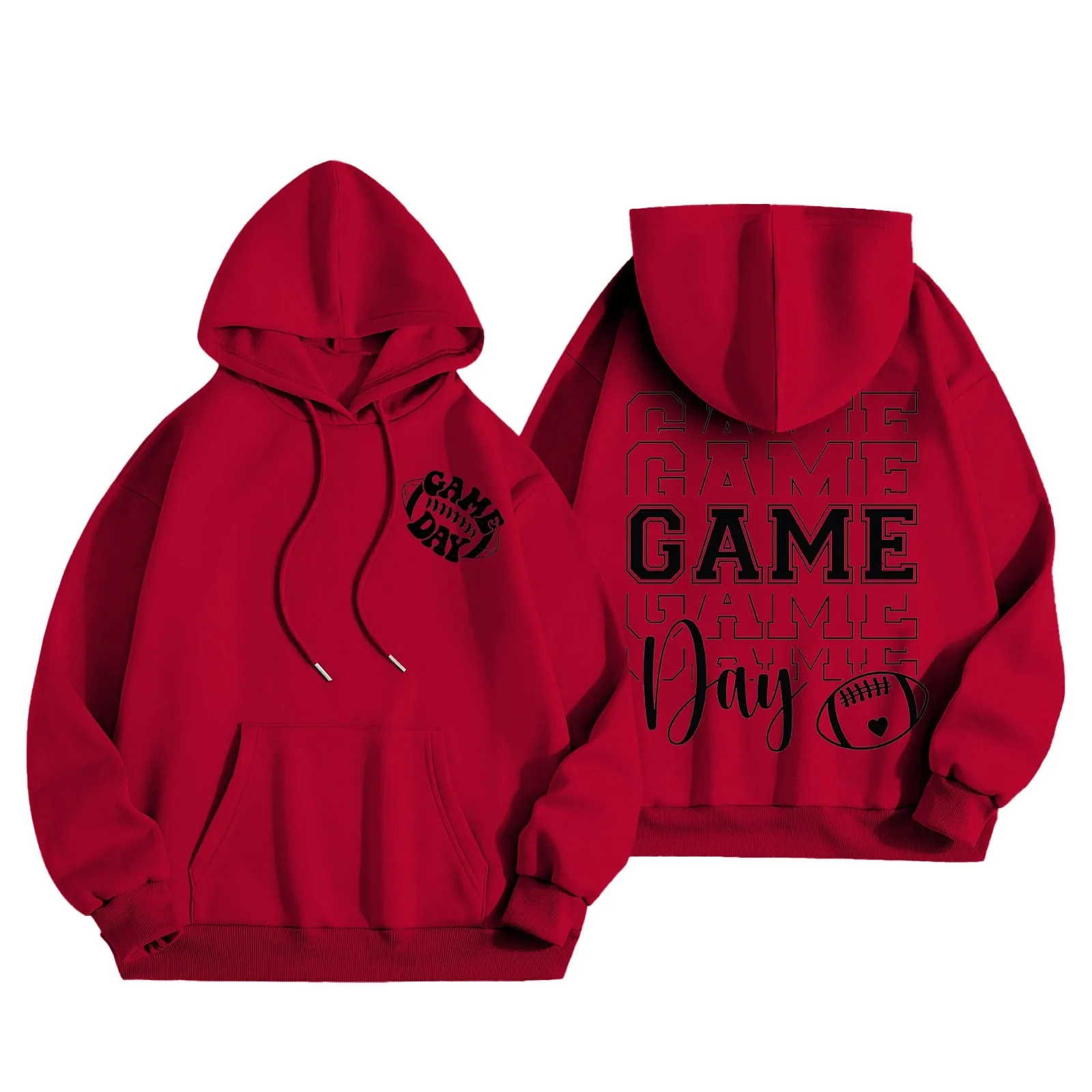 Nuovo In felpa con cappuccio Game Day oversize Y2k felpa con cappuccio Graphic Men Outdoor Football tuta American Vintage Plus Size Jumpers