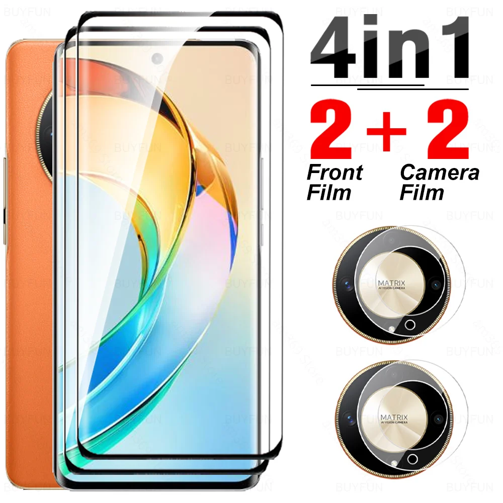 

Изогнутое защитное стекло 4 в 1 для Honor X9b 5G, закаленное стекло для Honer X 9b X9 X 9 B HonorX9b 2023, Защитная пленка для экрана и объектива