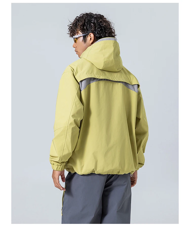 Unisex Wasserdichte Kapuzenjacke – Atmungsaktiv & Winddicht, Urban-Light Outdoor-Design mit Verstellbarem Saum für Wandern und Trekking – Detail 12