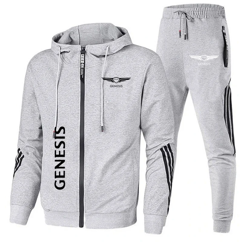 ربيع 2025 جينيسيس شعار الرجال هوديي مجموعة 2 قطعة جديد مطبوعة الرجال الموضة الحد الأدنى هوديي Stormtrooper معطف #3
