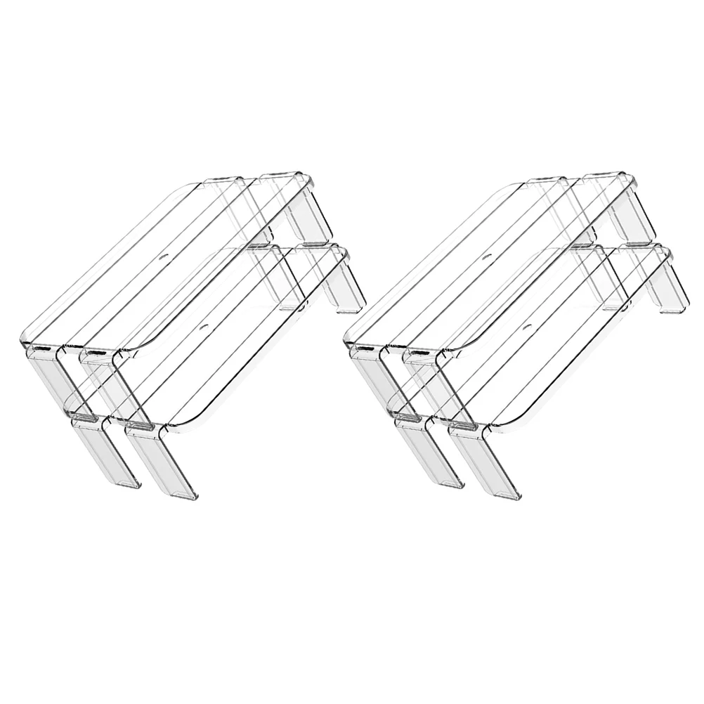 

2pcs Refrigerator Storage Fridge Organizer Shelf Kitchen Supplies Superimposable Rack Leftover Storage Shelf Household Smooth