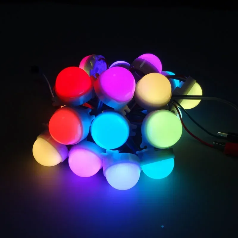 20pcs /Lot DC12V WS2811 Diffused LED Pixel Module Full Color 3 LEDs 5050 RGB led lamp string D30 modules waterproof IP68