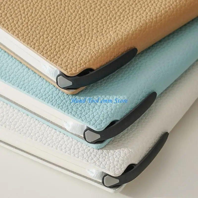 H37F Pocket Sized Notebook With Waterproof PU Leather Cover Portable Softcover Journal with 90 Sheets Lined Paper Ribbon