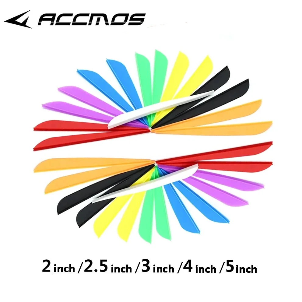 100pcs 2/2.5/3/4/5 Inches Arrow Feather TPU Rubber for Archery Arrow Fletching DIY Hunting