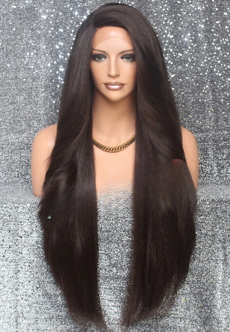 

Extra Longblend Heat OK Full Lace Front Wig WBPC Dark Brown 4
