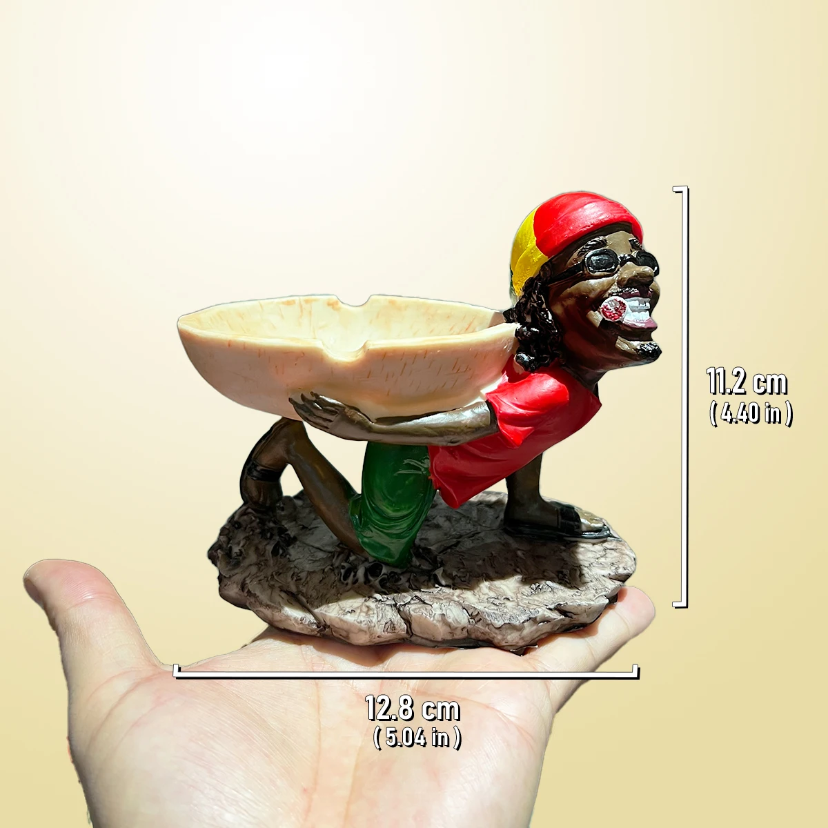 1PC Jamaican Man Holding Ashtray Ornament, Resin Statue Funny Craft, For Bookshelf Home Living Room Office Cabinet Decor