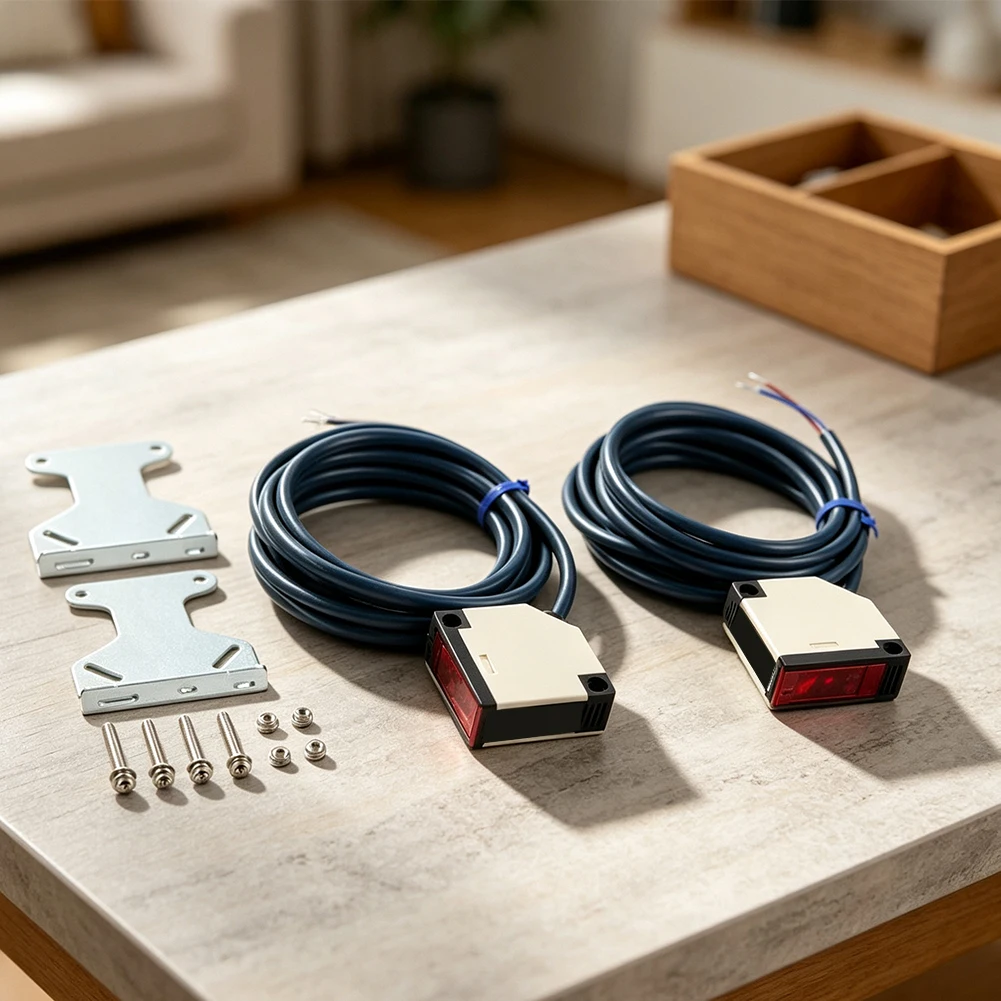 E3JK-5DM1 E3JK-5L Photoelectric Sensor Switch Pair With Reflector For Automation Garage Door Industrial Control 5m Range