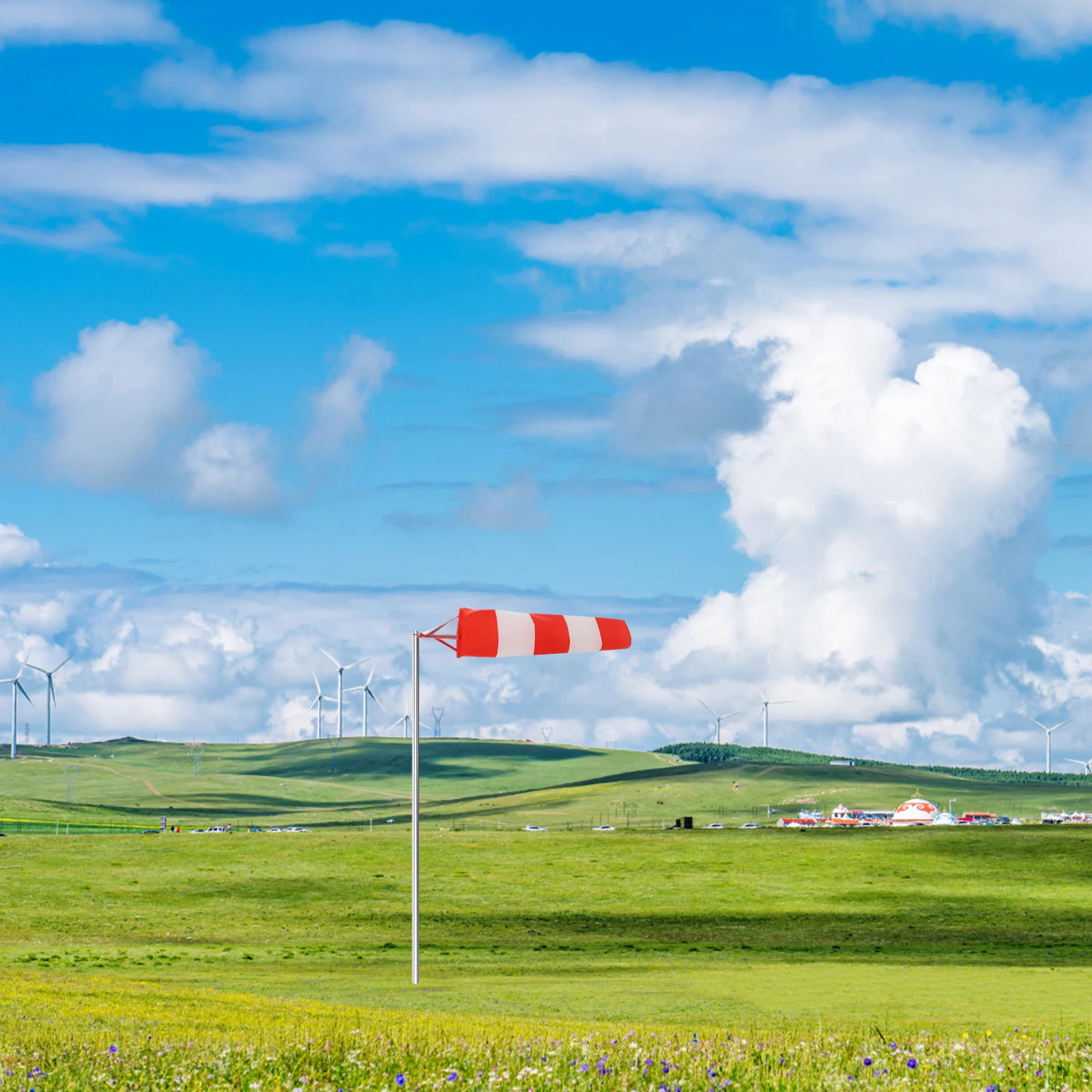 

Waterproof Warning Flag Windsock Outdoor Oxford Cloth Wind Direction Indicator Garden Decorative Hanging Weather Vane for Yard