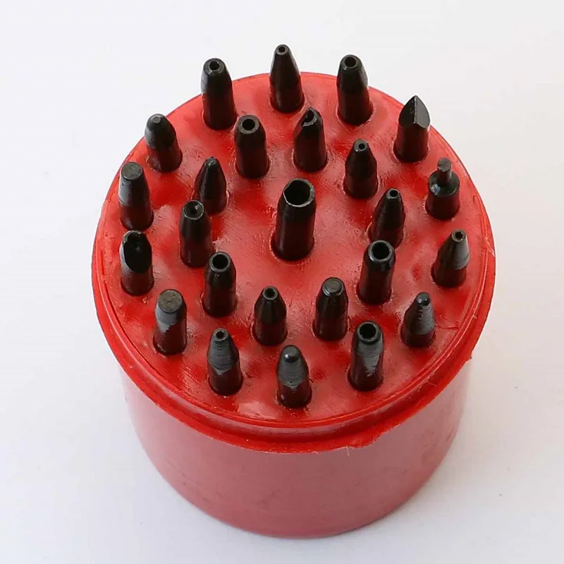25 Pcs Staking Punch Set for Watch Repair Assorted Sizes Watchmaker Tool Kit with Storage Box for Staking Punching Watch Parts