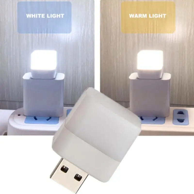 USB Small Night Light LED Eye Protection Square/round Reading Light Computer Mobile Power Computer Charging Mini Table Book Lamp