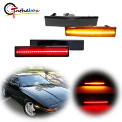 Gtinthebox Front Amber Rear Red LED Car Bumper Side Marker Indicator Light Fender Flare Light For 1986-1992 Toyota Supra MK3 A70