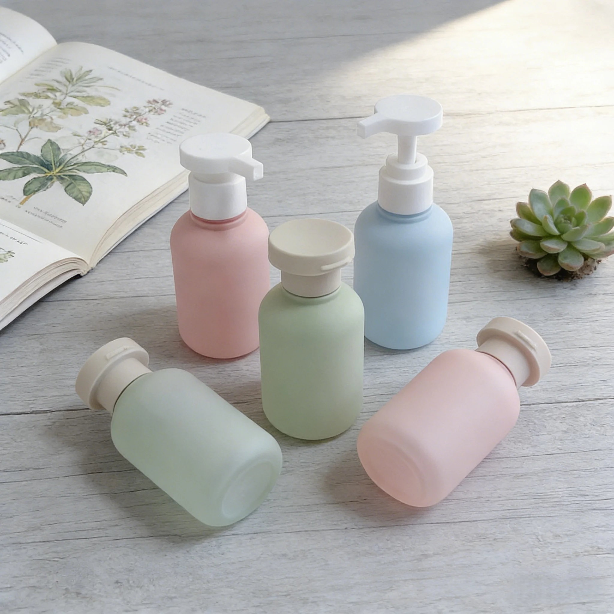 1pcs*100ml Empty Cosmetic Lotion Pump Bottle Refillable Travel Size PE Shampoo Body Wash DispenserSkincare Packaging Custom Logo