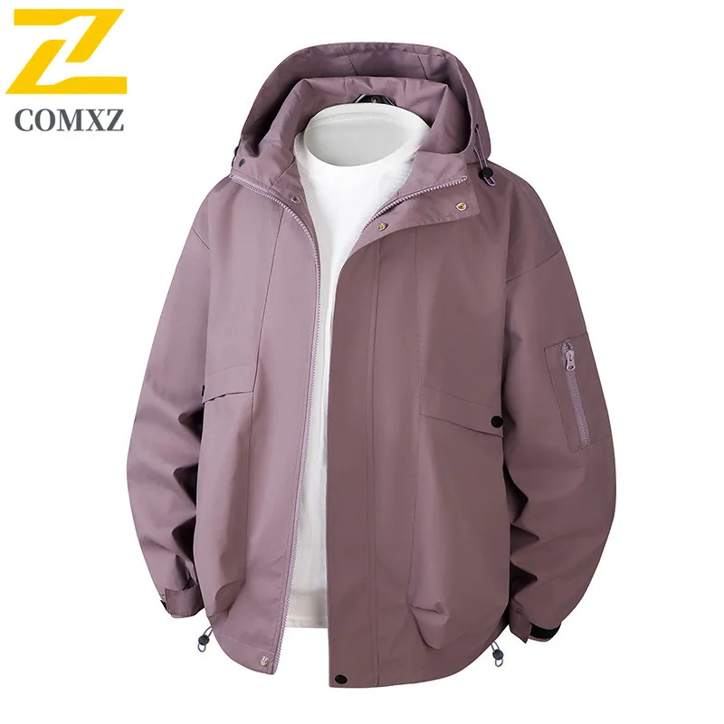 2025 New Autumn Windproof Jacket Men's high quality All-match Loose Waterproof Windbreaker Couple's Travel Camping Hooded Coat