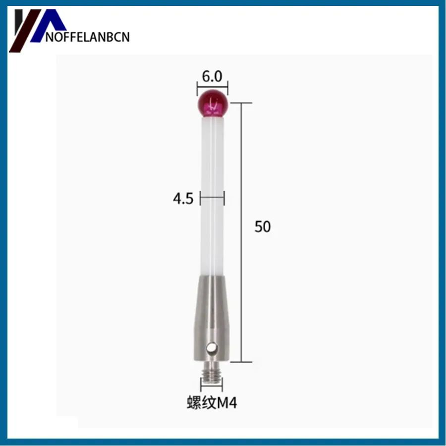 Machine tool measuring needle CNC machining center probe M4 ceramic rod solid probe gemstone A-5000-3709/3712