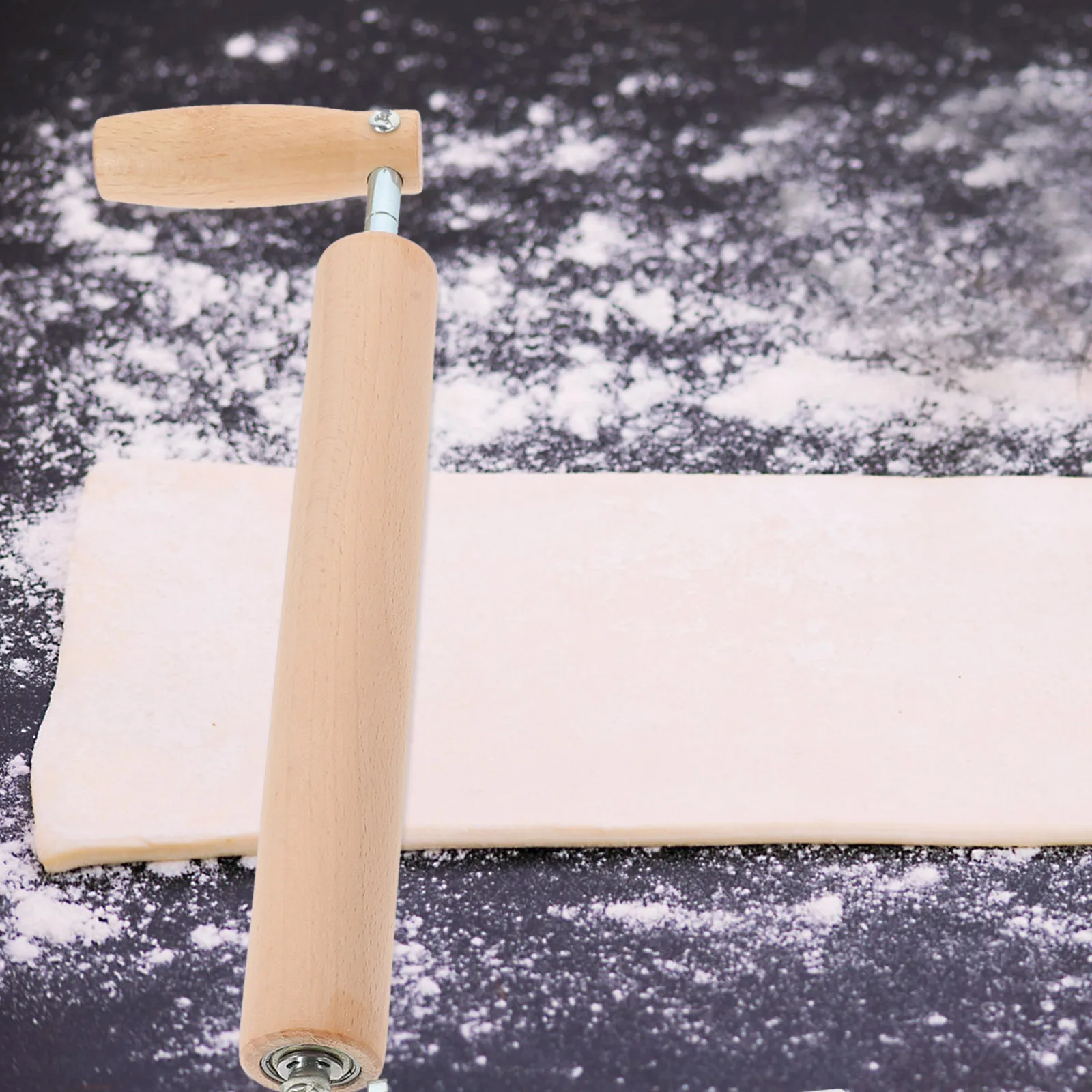 

1pc 360 Degree Rotating Rolling Pin Easy Clean Rust Resistant Dough Roller For Baking Pastry Bread Pizza Dumpling Kitchen Gadget