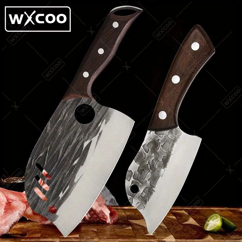 2pcs Cooking Knife Sharp Kitchen Knife Boning Knife Meat Cleaver Butcher Knife Bone Chopping Knives Vegetable Knife Mini Knife