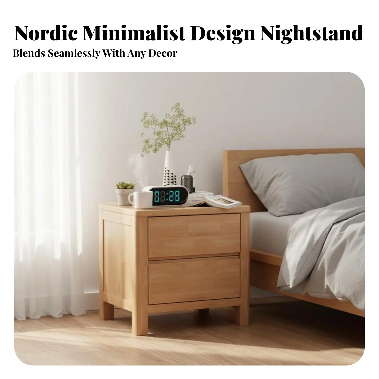 

Прикроватная тумбочка с 2 ящиками и замком, в скандинавском стиле, современный минималистичный дизайн для жильцов квартир, взрослых