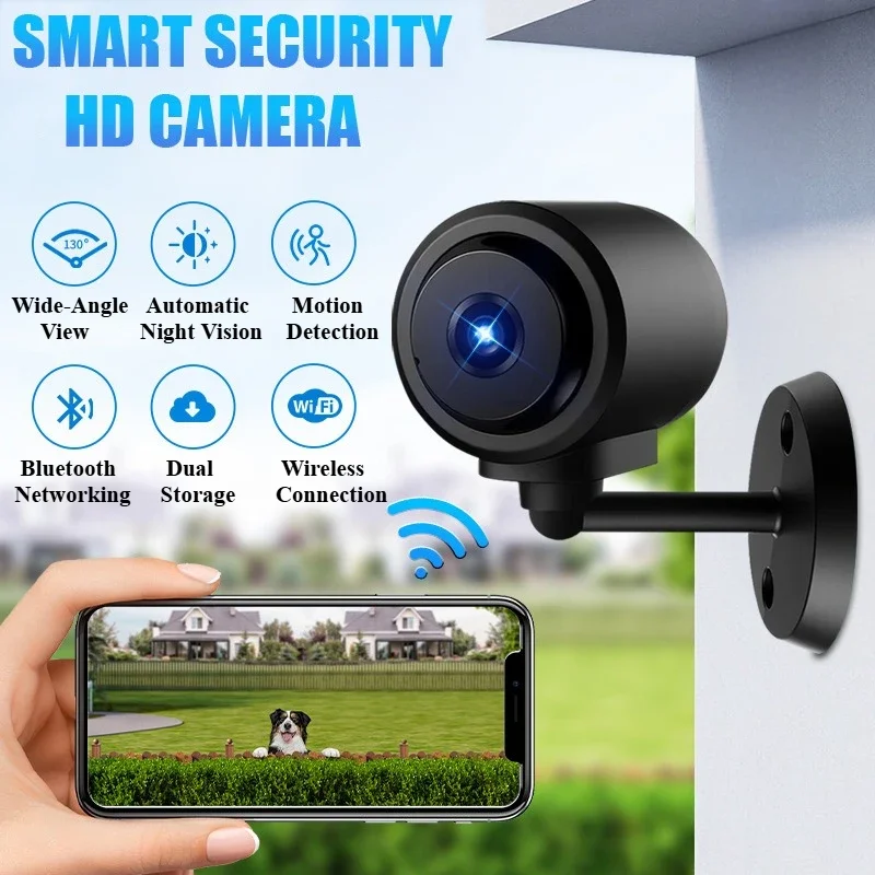 كاميرا C1 130 °   رؤية واسعة الزاوية مدمجة في البطارية تدعم اتصالات WiFi Bluetooth مع إنذار كشف والتخزين السحابي