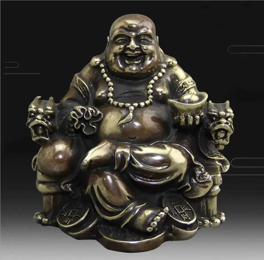 

Copper Statue Antique miscellaneous direct selling, antique making, bronze crafts, brass Maitreya Buddha home furnishings