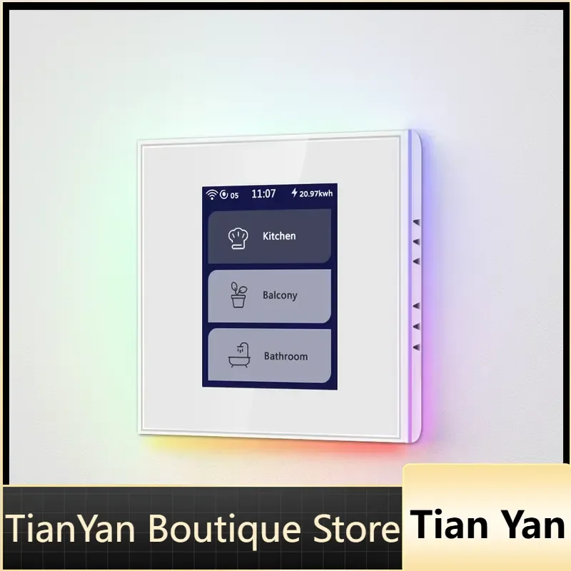EE1 for  2026 Multi Function Support 1/2/3 Gang and Curtain Switch LCD Tuya Wifi Smart Switch Work witha Voice