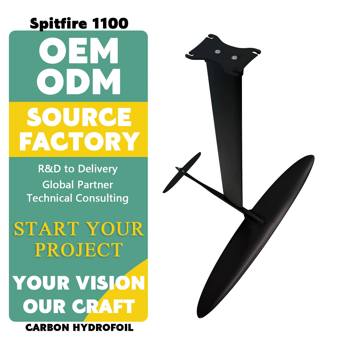 Spitfire 1100 Carbon Mast High Performance Electronic Foil Water Surfboard All-Around SUP Ocean Paddle Kite Downwind Wave