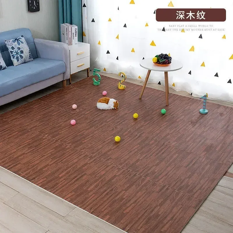 30*30cm Wood Grain Puzzle Floor Mat Eva Foam Interlocking Crawling Rug Children's Crawling Play Mat Gym Puzzle Carpet Baby Foam