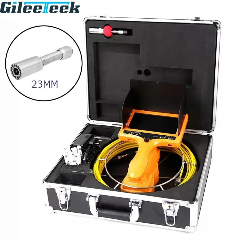 

7DH 7inch Display Handheld Portable Industrial Pipeline Endoscope Camera Snake Video Camera HD 1000TVL 20M/30M Yellow Cable