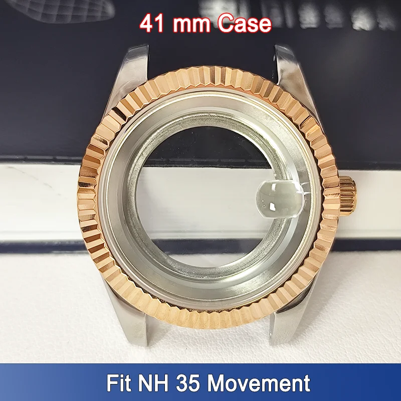 

Top NH 35 Movement Case 41mm Watch Cases Transparent Back Window Fit 20mm Straps Bands Watches Accessory Parts Modification Part