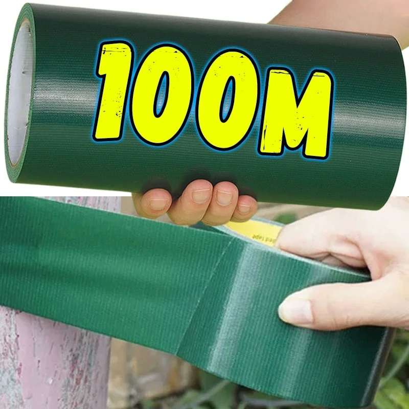 100M Tarpaulin Repair Tape Waterproof Cloth Strong Self-Adhesive Tapes Outdoor Truck Tent Cover Awning Tape for Camping