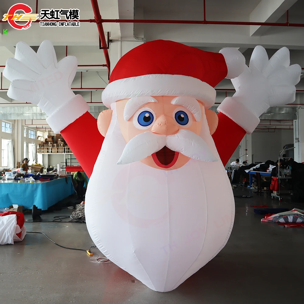 Decoraciones navideñas gigantes al aire libre, modelo de cabeza de Papá Noel inflable, juguetes inflables para publicidad de Navidad, fiesta de Carnaval