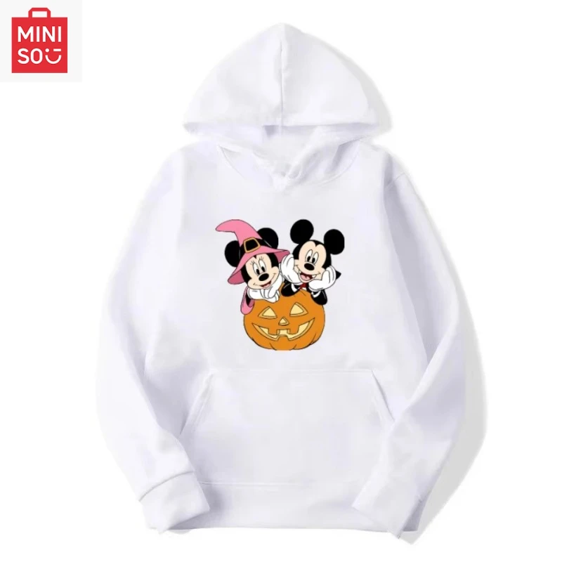 

Disney Mickey Minnie Halloween Limited Высококачественный мужской и женский свитер с капюшоном Осенне-зимний удобный пуловер