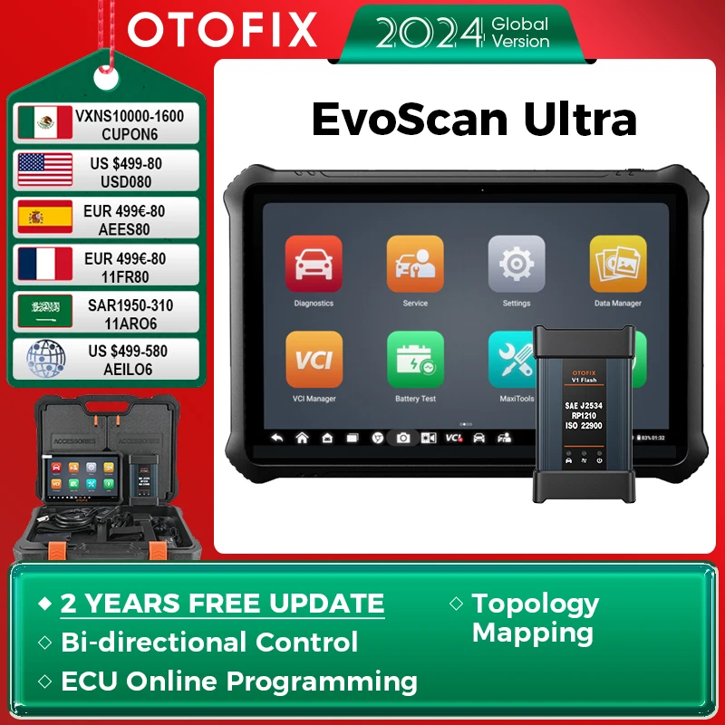 OTOFIX EvoScan Ultra Top Intelligent Diagnostic Tool 2 Years Free Update J2534 ECU Programming Diagnostic Scanner Topology Map