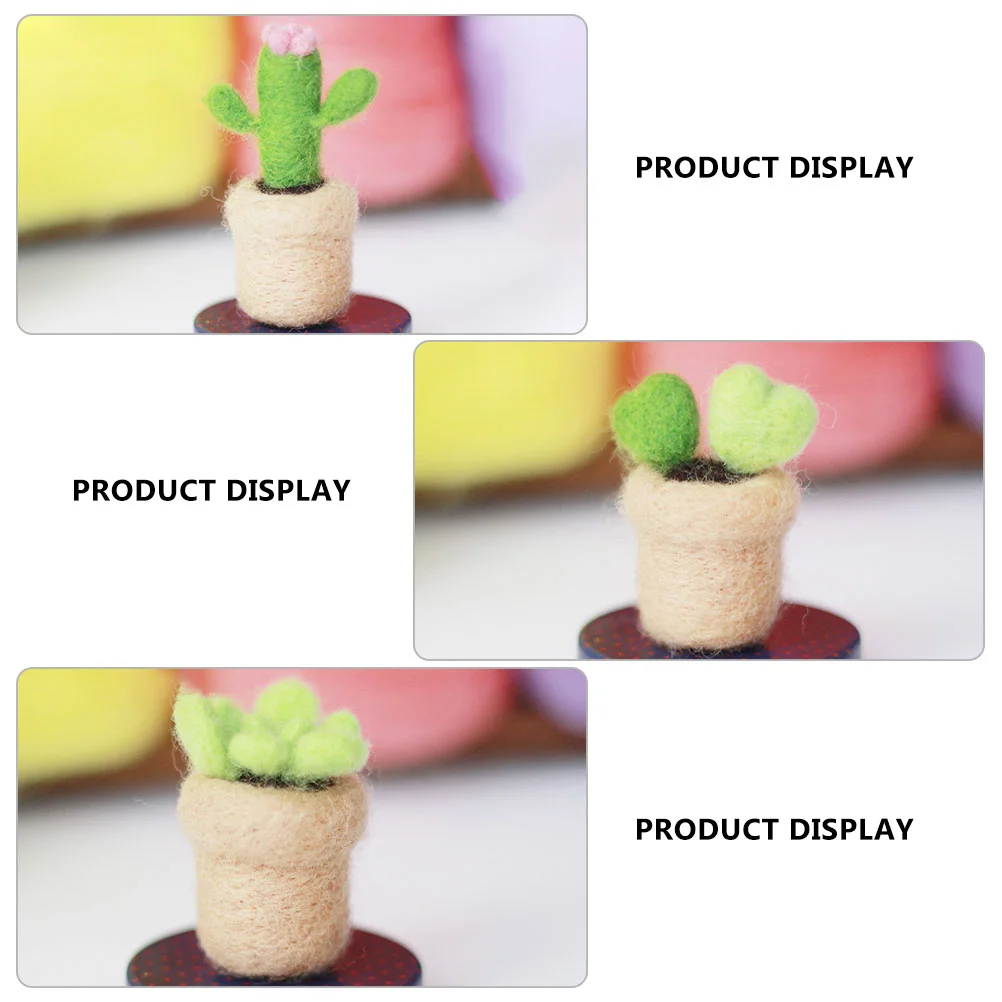 8個のDIY材料キット、ニードルフェルト用、創造的なサボテン工芸品、優れた職人技、理想的な家の装飾セット