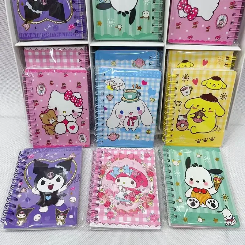 11x8cm Sanrio Mini Notebooks Mymelody Kuromi Cinnamoroll Pochacco Portable Notebook Stationery kids gift Wholesale