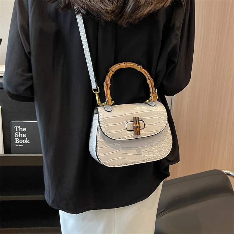 Brand bamboo hand bags for women High quality PU shoulder bag Designer crossbody bag Cute purses and handbags Luxury satchel