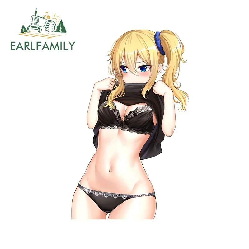 EARLFAMILY 13cm X 8.2cm For Sexy Hayasaka Anime Car Stickers Waterproof Decal Personality Surfboard Car Styling Sunscreen