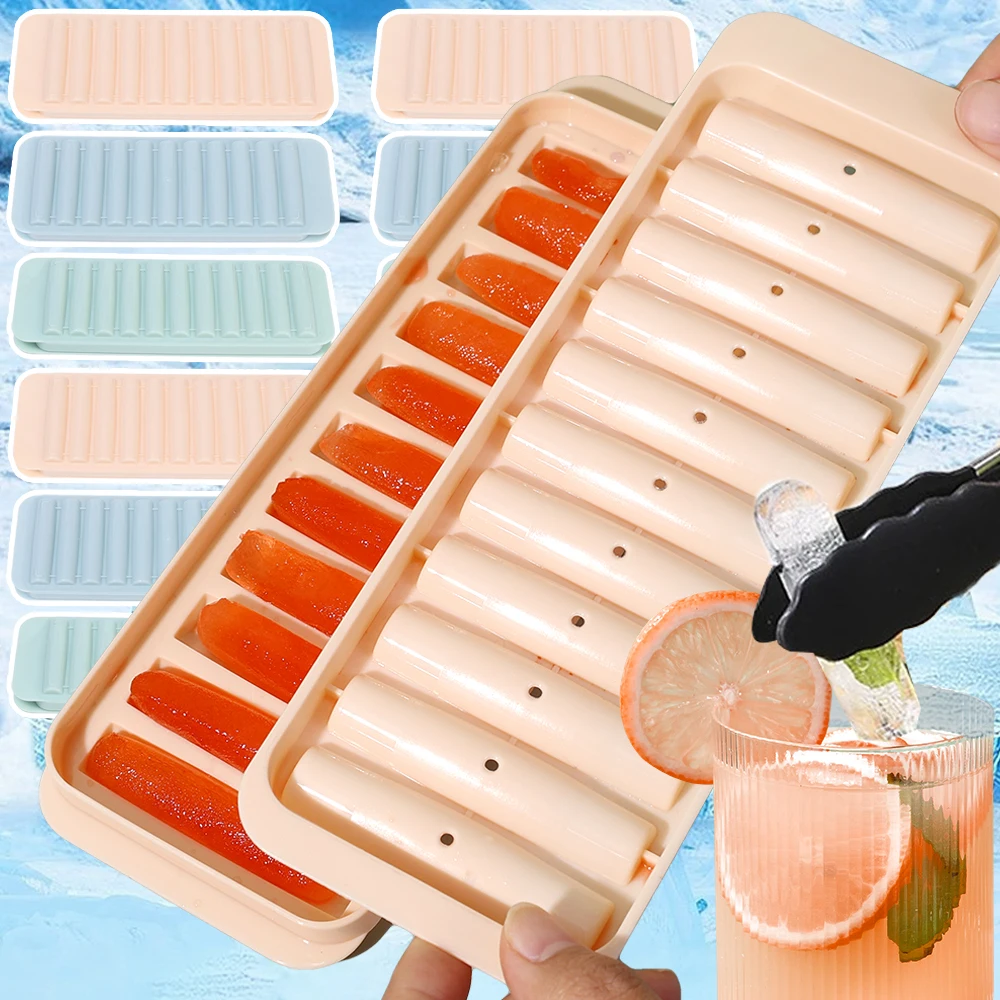 11 Grids Long Bar Ice Cubes Mold Juice Wine Cocktail Cylindrical Ice Cube Creative Cube Ice Mold Can Be Placed Inbeverage Bottle