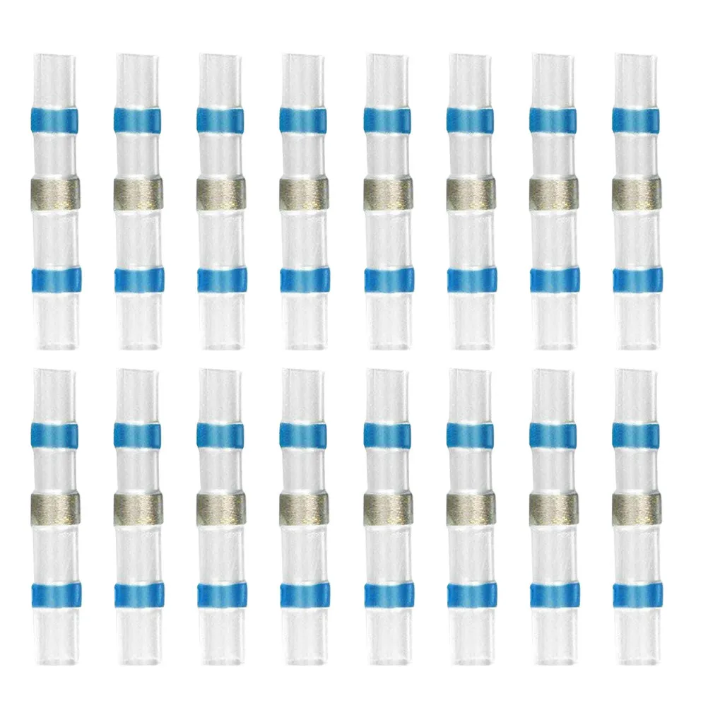 50Pcs Heat Shrink Butt Connectors Solder Seal Wire Connectors Waterproof Rustproof Insulated Electrical Terminals for Car Boat