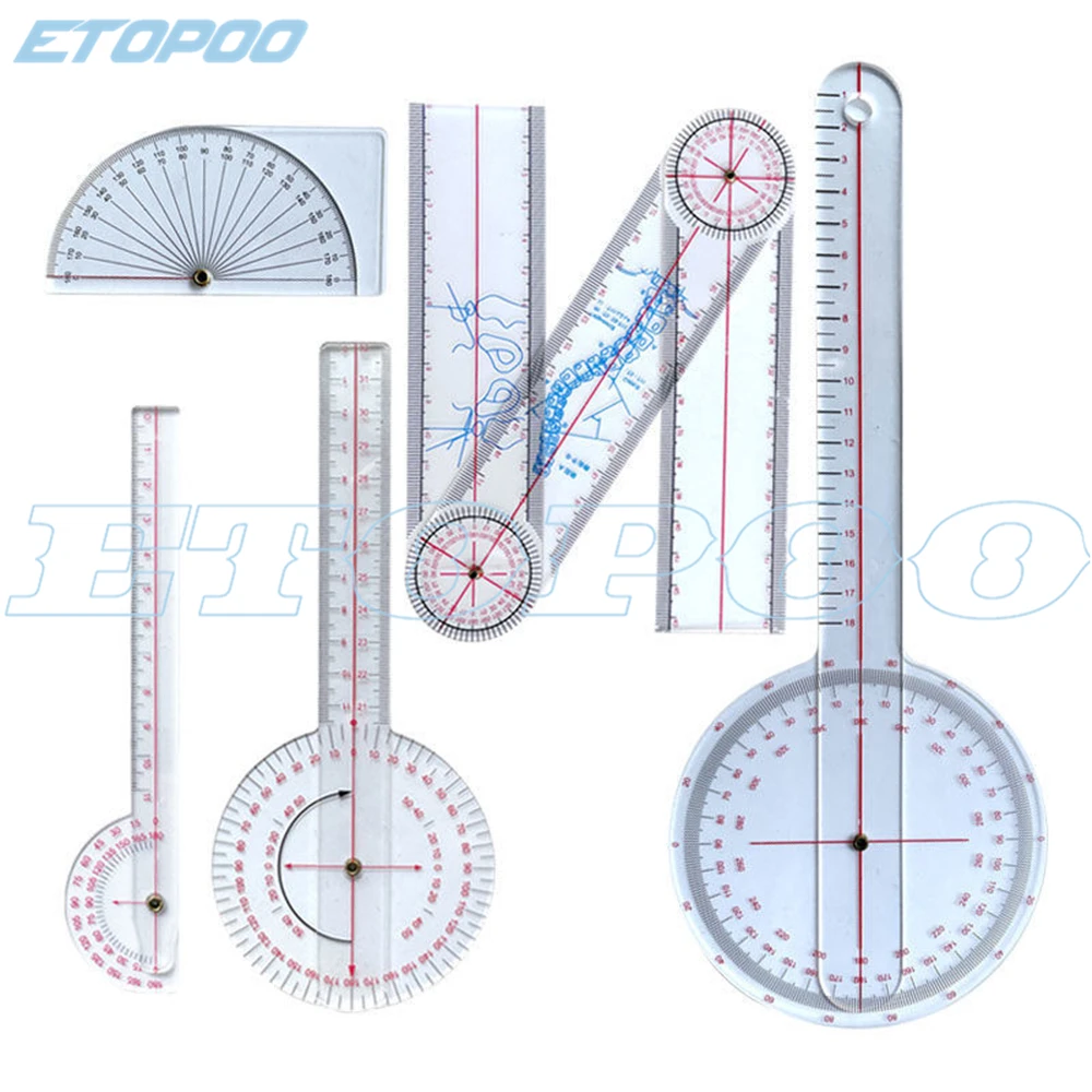 

1-5 шт маленький шарнирный Гониометр с ясным масштабом прозрачный акриловый/алюминиевый набор гониометров для суставов коленей