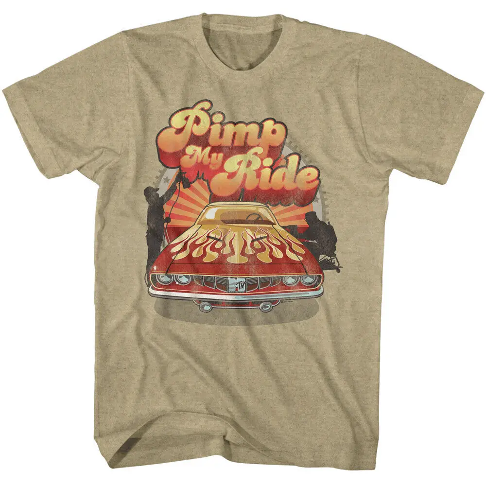 MTV Music Television Pimp My Ride Sunburst Car Flames Men's T Shirt