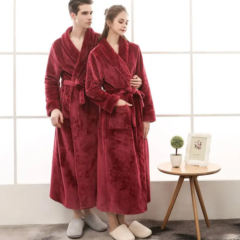 Soft Warm Plush Robes for Women Cozy Fce Bathrobe Couples Winter Home Wear Comfortable Sleepwear by Seasonal Trend