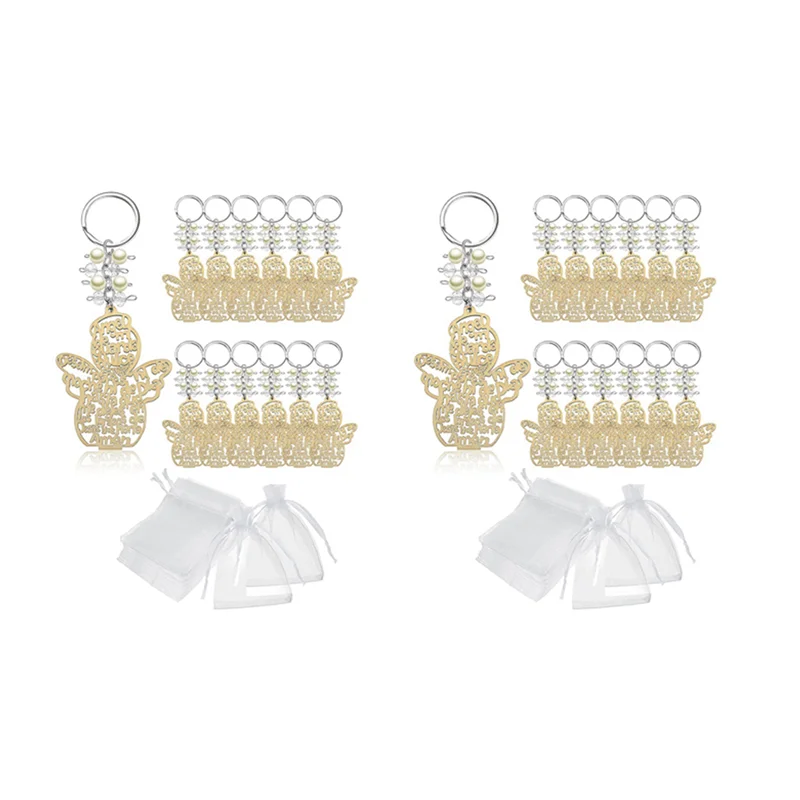 

CEA 40 шт., брелок для ключей с ангелом для крещения, деревянный брелок для крещения, сувениры для крещения, сувениры для причастия для мальчика или девочки