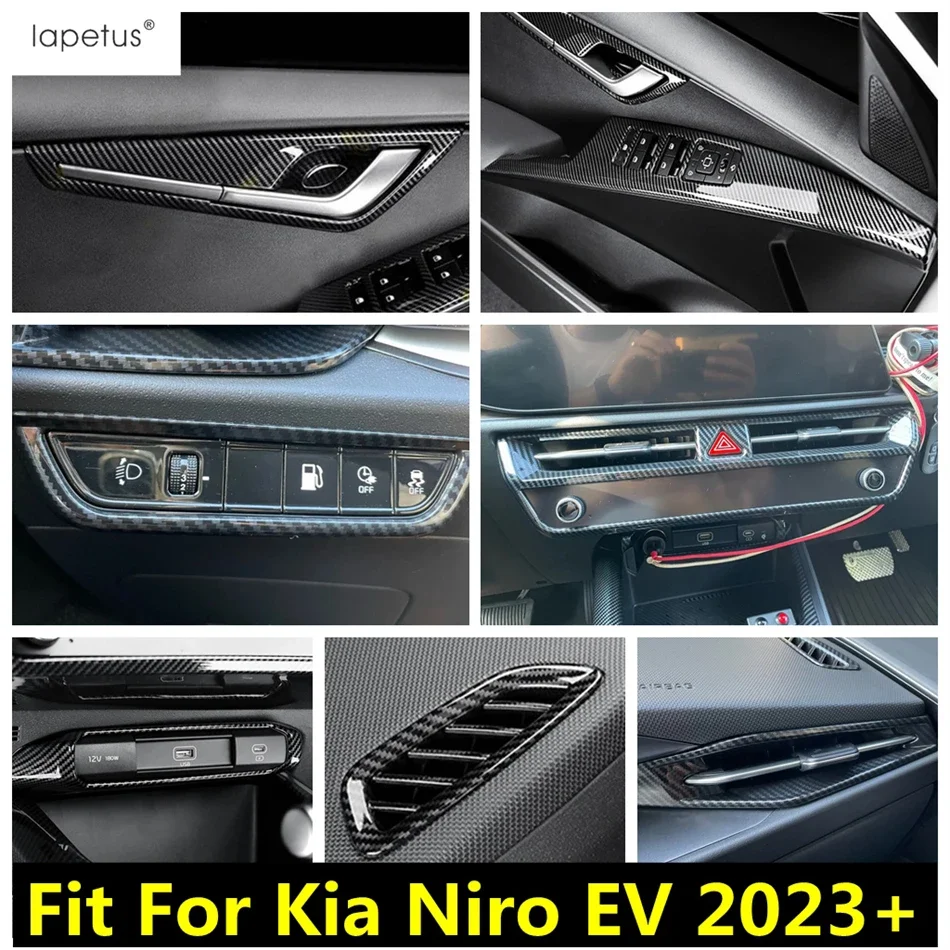 

For Kia Niro EV 2023 Window Lift / Handle Bowl / Head Lamp / Dashboard Air AC Conditioning Outlet Vent Cover Trim Accessories
