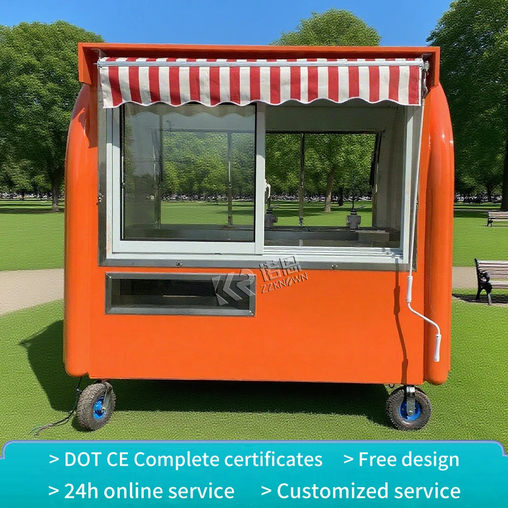 

Dinner Car Customized Mobile Food Trailer Snack Food Truck Coffee and Beverage Trailer Food Truck With Sink and Water System