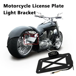 Universal Side Mount Motorcycle Registration License Plate Holder Bracket With LED Light For Harley