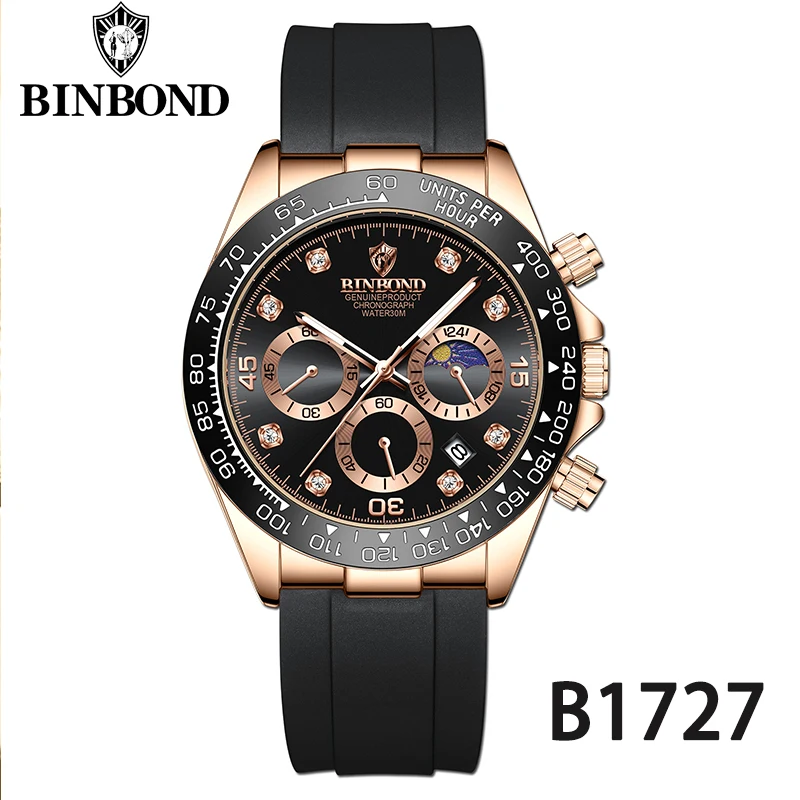 Men's Quartz Watch with Moon Phase
