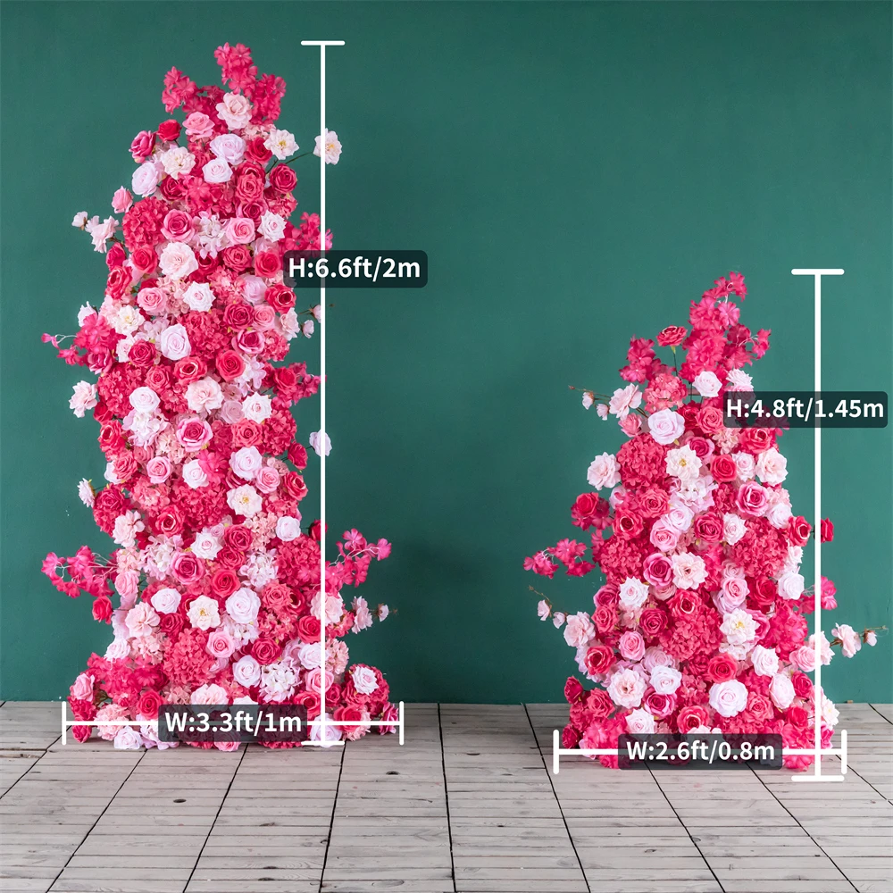 H6.6ft Artificial Rose Red KT Board Silk Flower Arrangement Flowers for Wedding Decoration Flores Artificiales Sztuczne Kwiaty